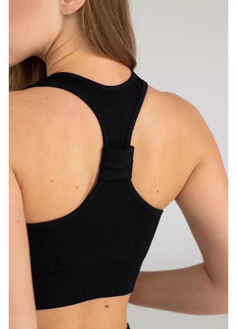 Топ в рубчик FLEX TOP Cut-Out Fit (чорний)