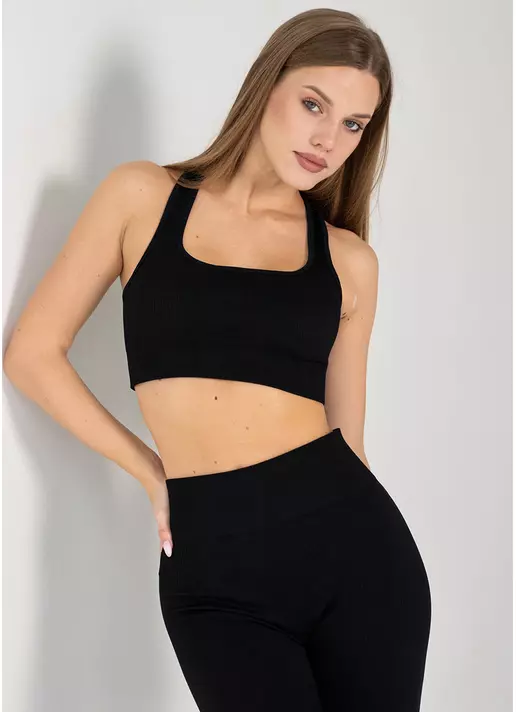 Топ в рубчик FLEX TOP Cut-Out Fit black (чорний)