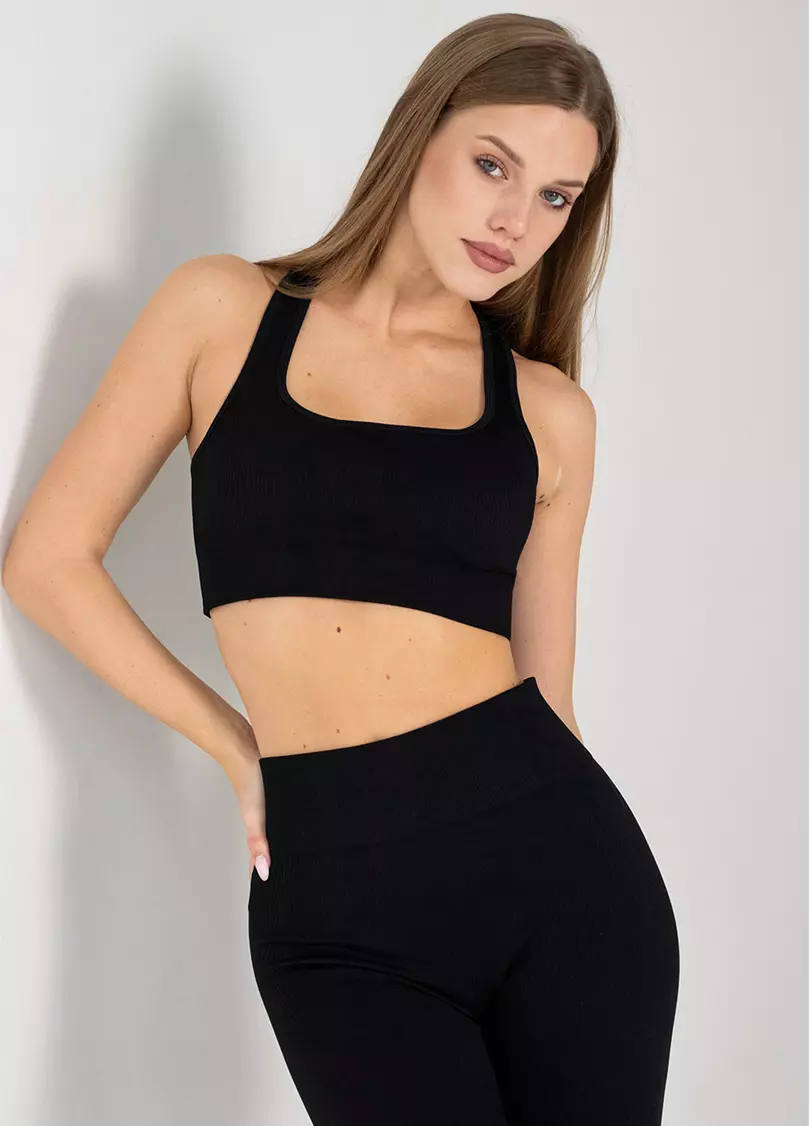 Топ в рубчик FLEX TOP Cut-Out Fit black (чорний)