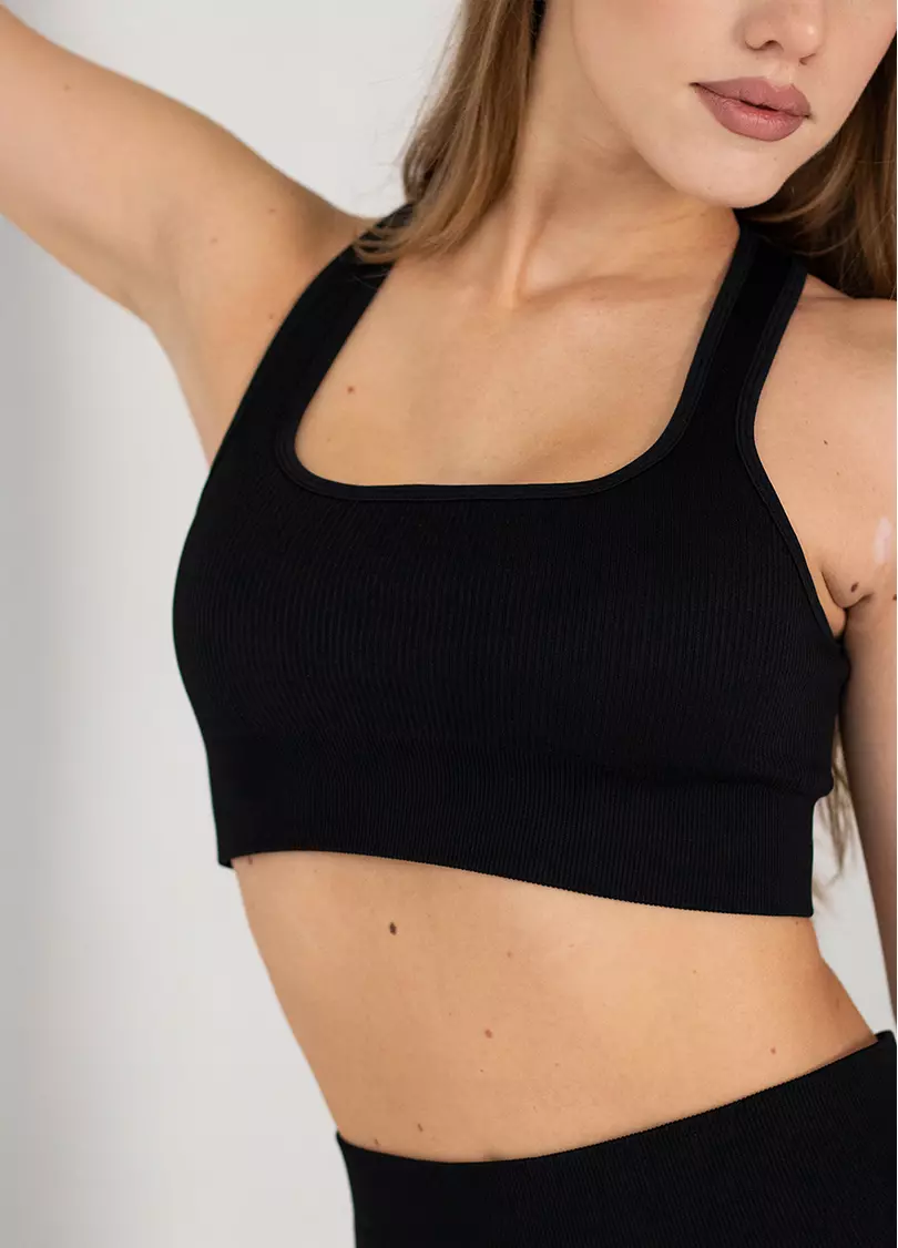 Топ в рубчик FLEX TOP Cut-Out Fit black (чорний)