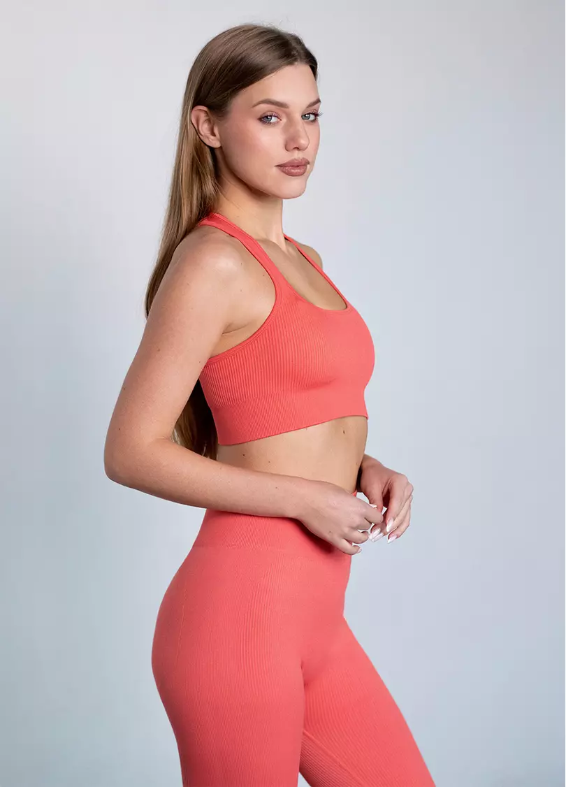 Топ в рубчик FLEX TOP Cut-Out Fit coral (помаранчевий)