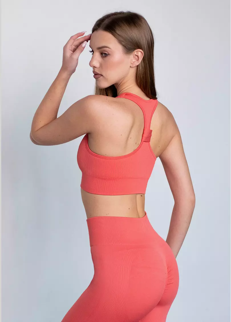 Топ в рубчик FLEX TOP Cut-Out Fit coral (помаранчевий)