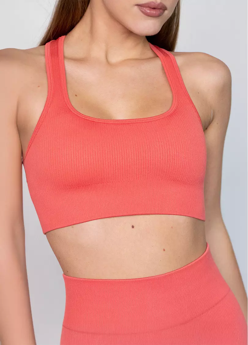 Топ в рубчик FLEX TOP Cut-Out Fit coral (помаранчевий)