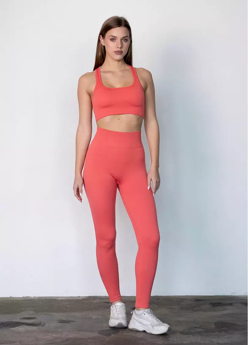 Топ в рубчик FLEX TOP Cut-Out Fit coral (помаранчевий)
