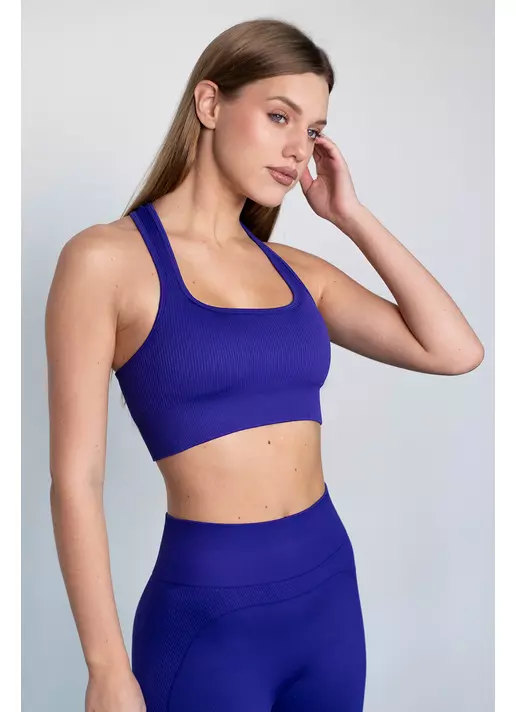 Топ в рубчик FLEX TOP Cut-Out Fit (синій)