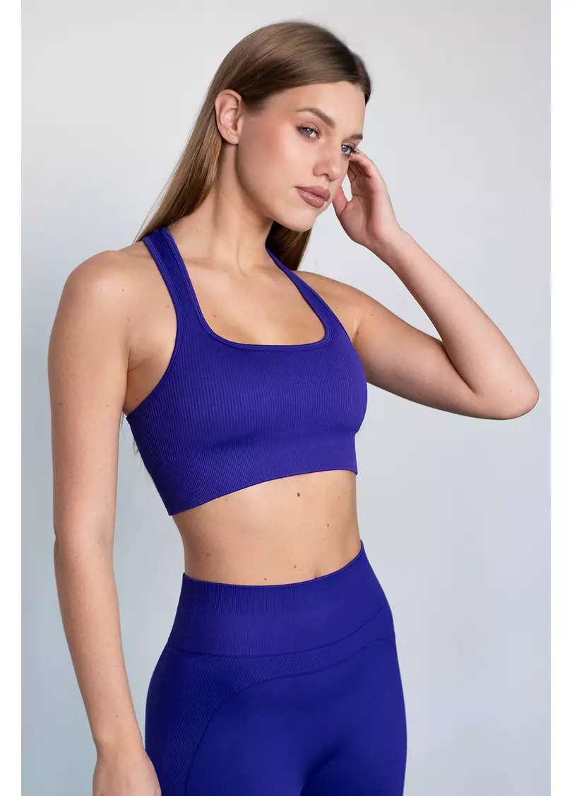 Топ в рубчик FLEX TOP Cut-Out Fit (синій)