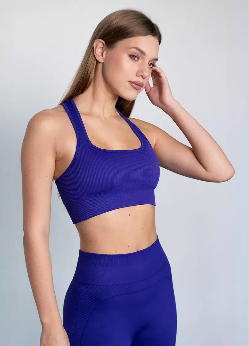 Топ в рубчик FLEX TOP Cut-Out Fit navy blue (синій)