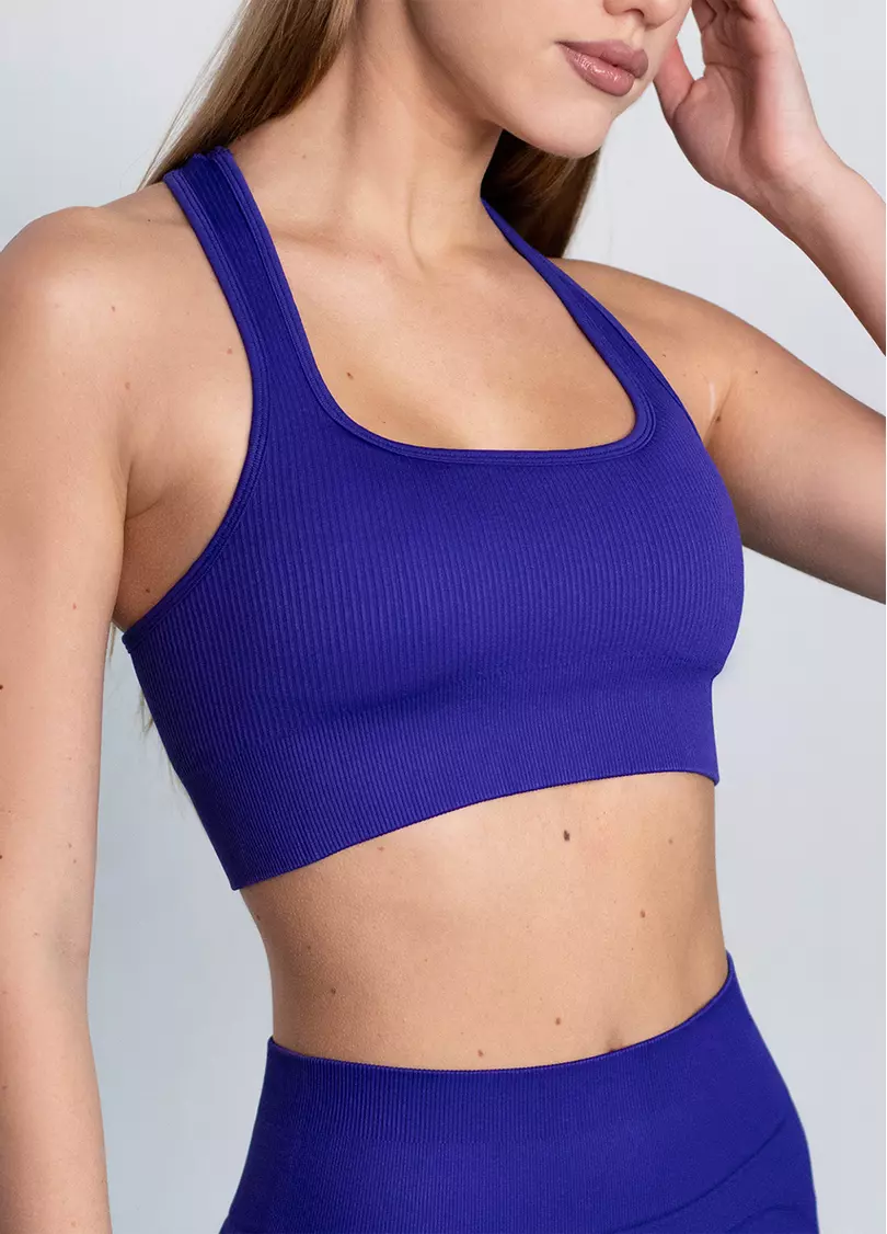 Топ в рубчик FLEX TOP Cut-Out Fit navy blue (синій)