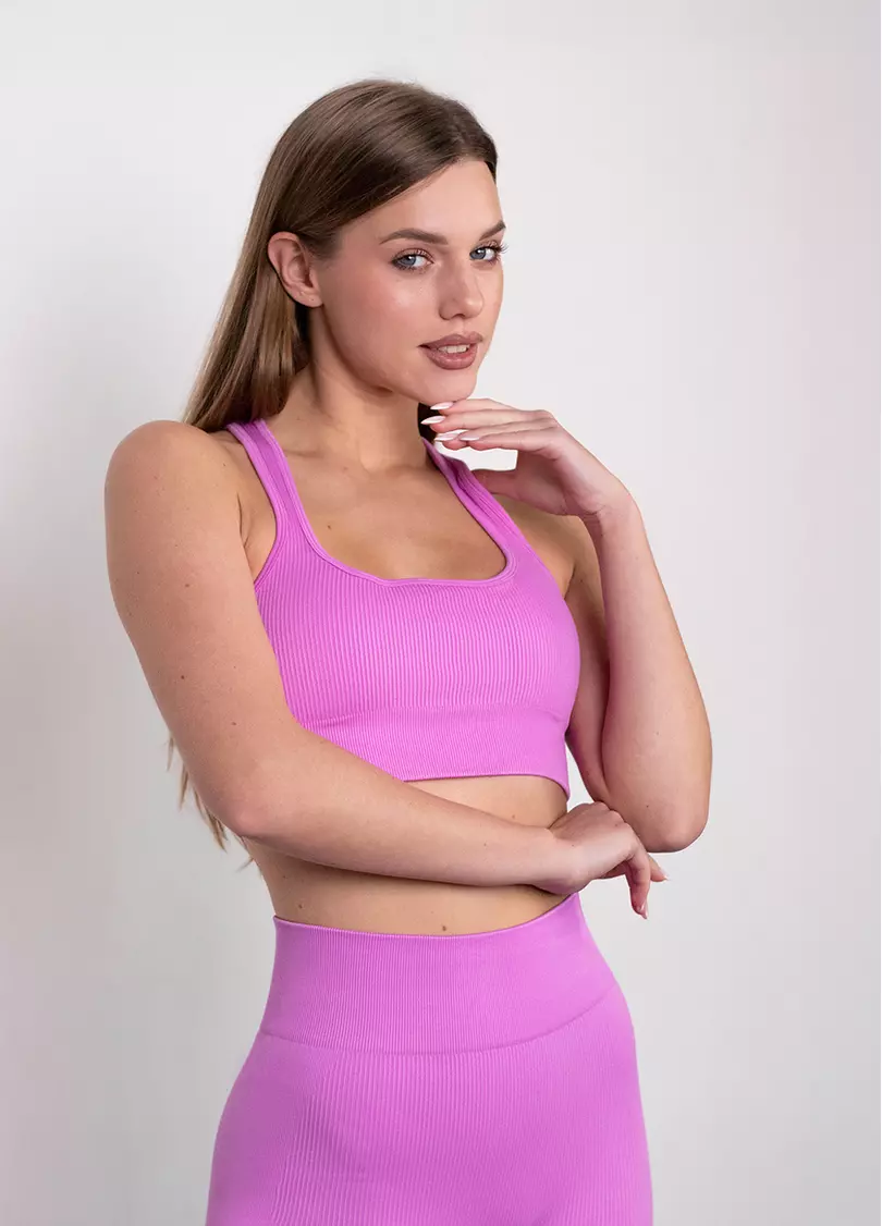 Топ в рубчик FLEX TOP Cut-Out Fit ultra pink (рожевий)