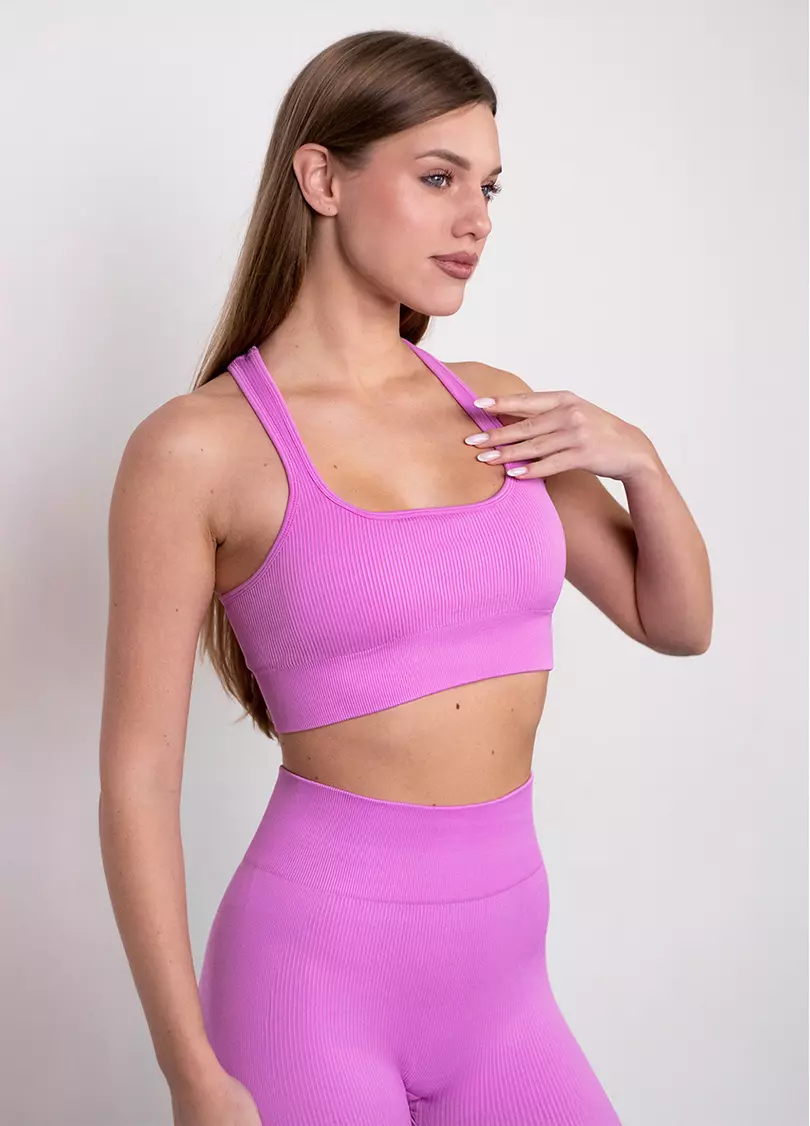 Топ в рубчик FLEX TOP Cut-Out Fit ultra pink (рожевий)