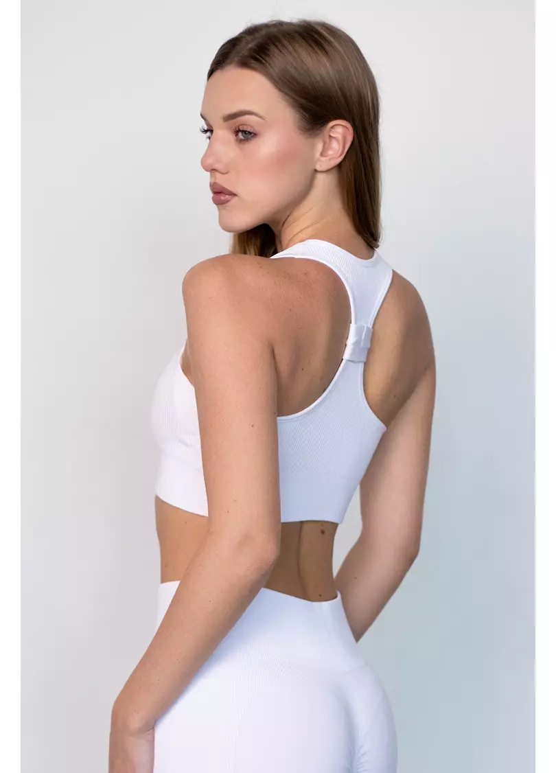 Топ в рубчик FLEX TOP Cut-Out Fit (білий)