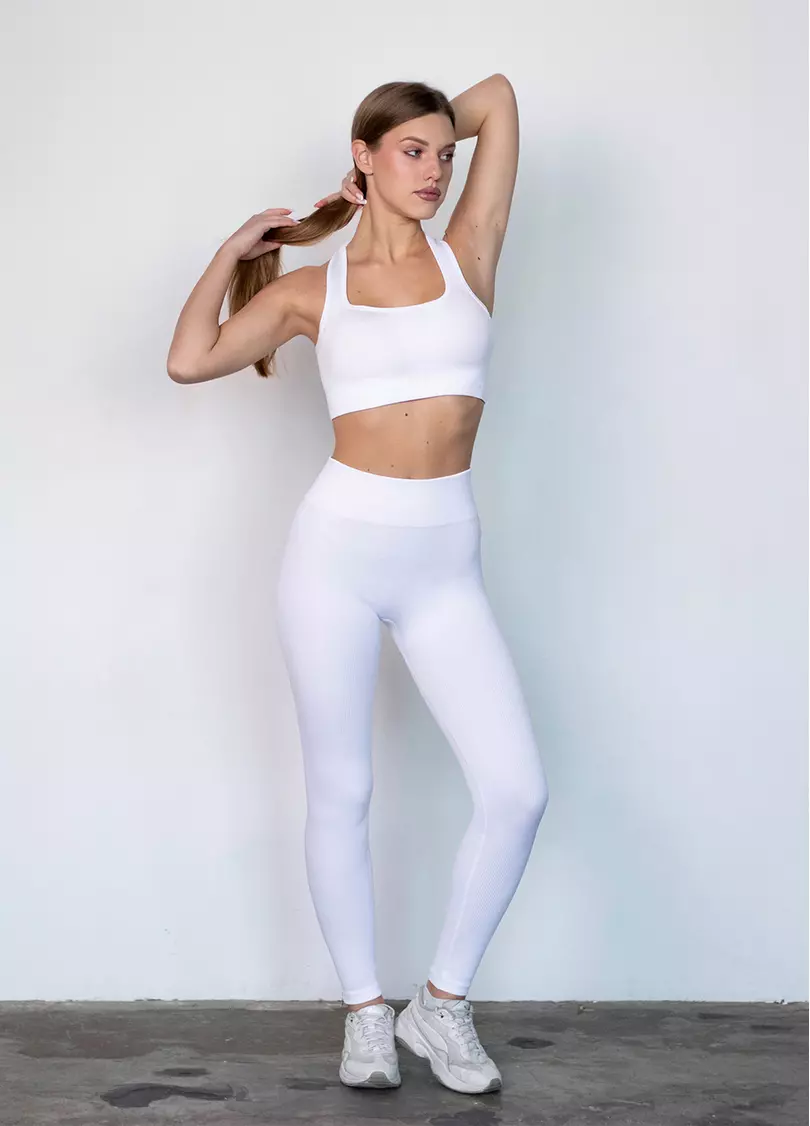 Топ в рубчик FLEX TOP Cut-Out Fit white (білий)