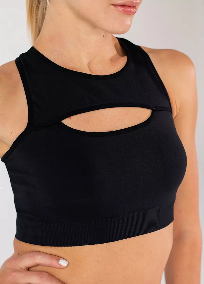 Топ з акцентними вирізами FLEX TOP ENERGY (чорний)