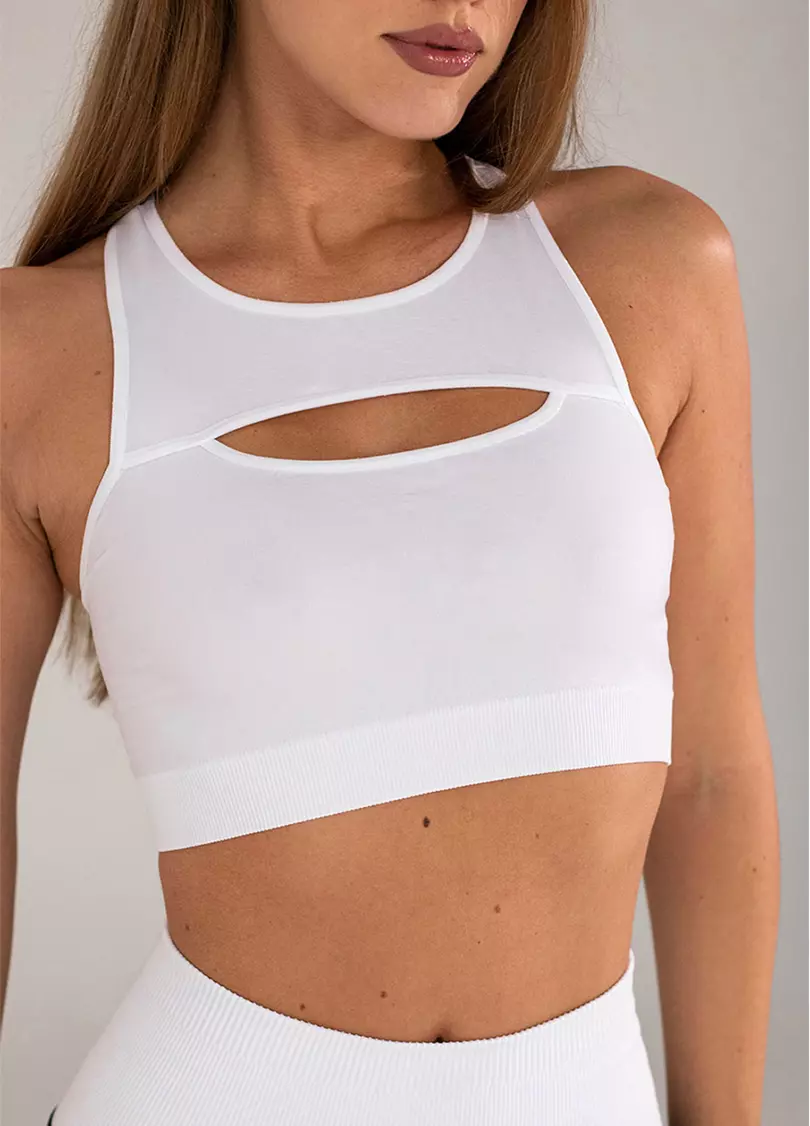 Топ з акцентними вирізами FLEX TOP ENERGY (білий)