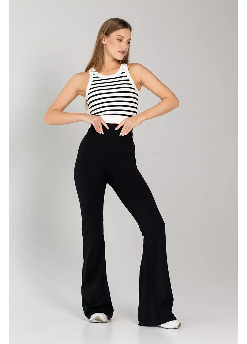 Кроп-топ в полоску FLEX TOP Strip (белый/черный)