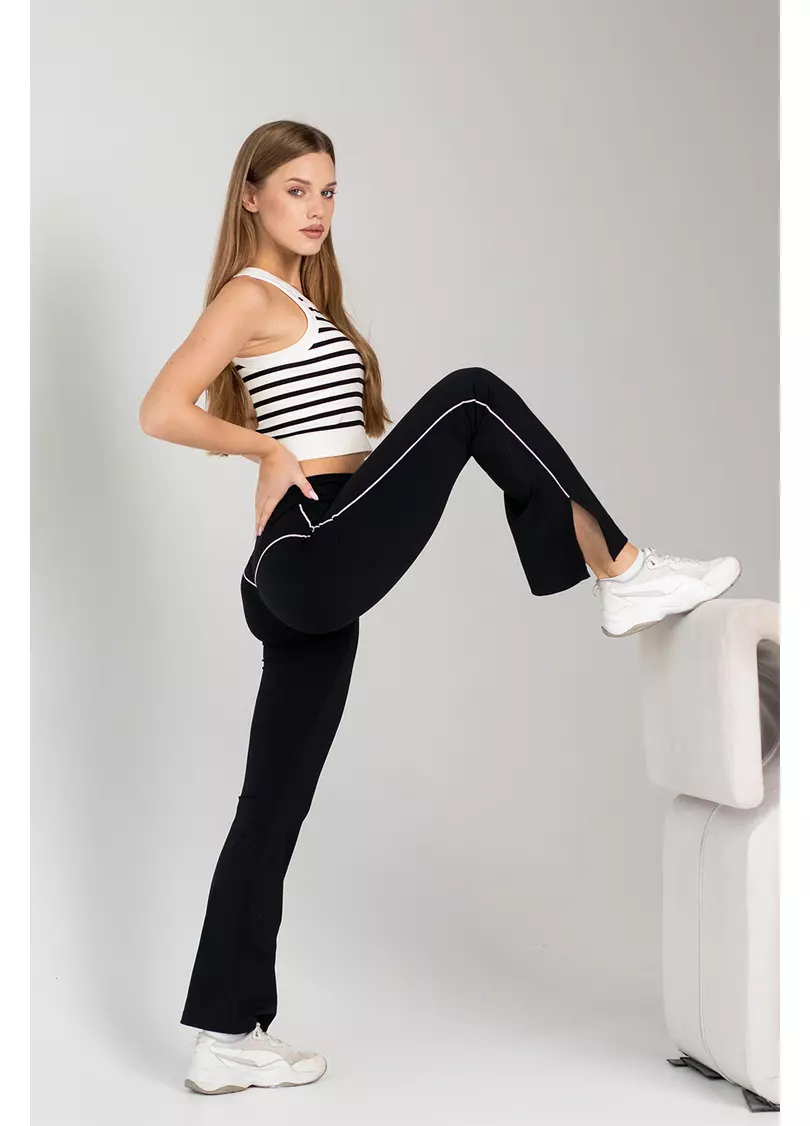 Кроп-топ в полоску FLEX TOP Strip (белый/черный)