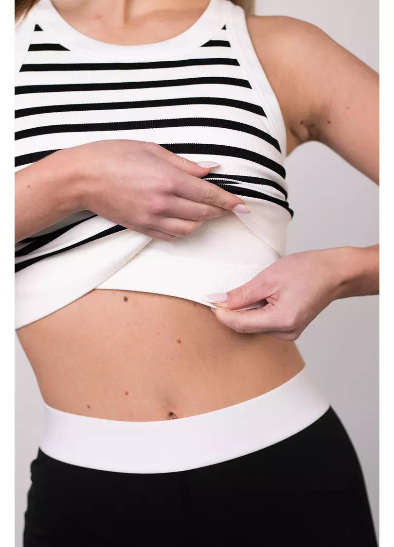 Кроп-топ в полоску FLEX TOP Strip (белый/черный)