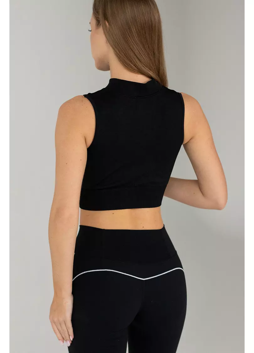 Кроп-топ на блискавці FLEX TOP Turbo Zip (чорний)