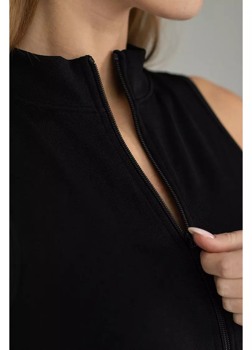 Кроп-топ на блискавці FLEX TOP Turbo Zip (чорний)