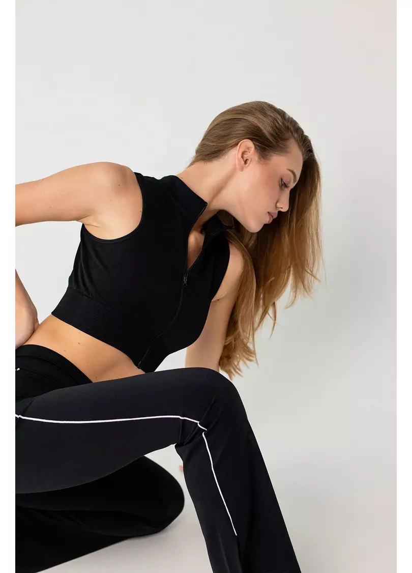 Кроп-топ на блискавці FLEX TOP Turbo Zip (чорний)