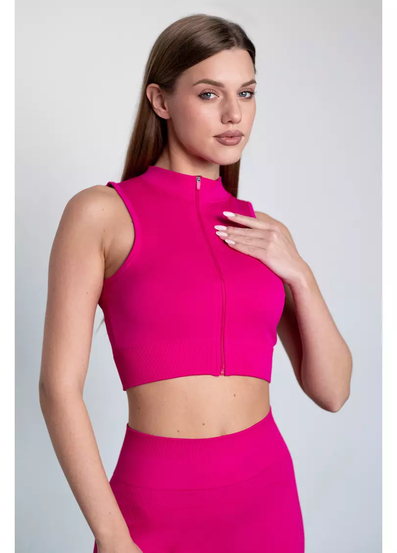 Кроп-топ на блискавці FLEX TOP Turbo Zip (рожевий)
