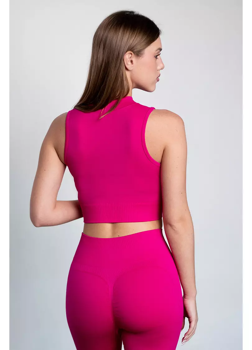 Кроп-топ на блискавці FLEX TOP Turbo Zip (рожевий)