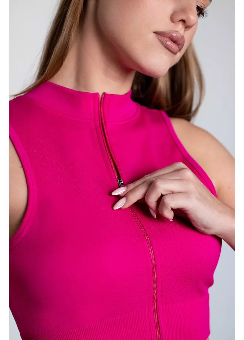 Кроп-топ на блискавці FLEX TOP Turbo Zip (рожевий)