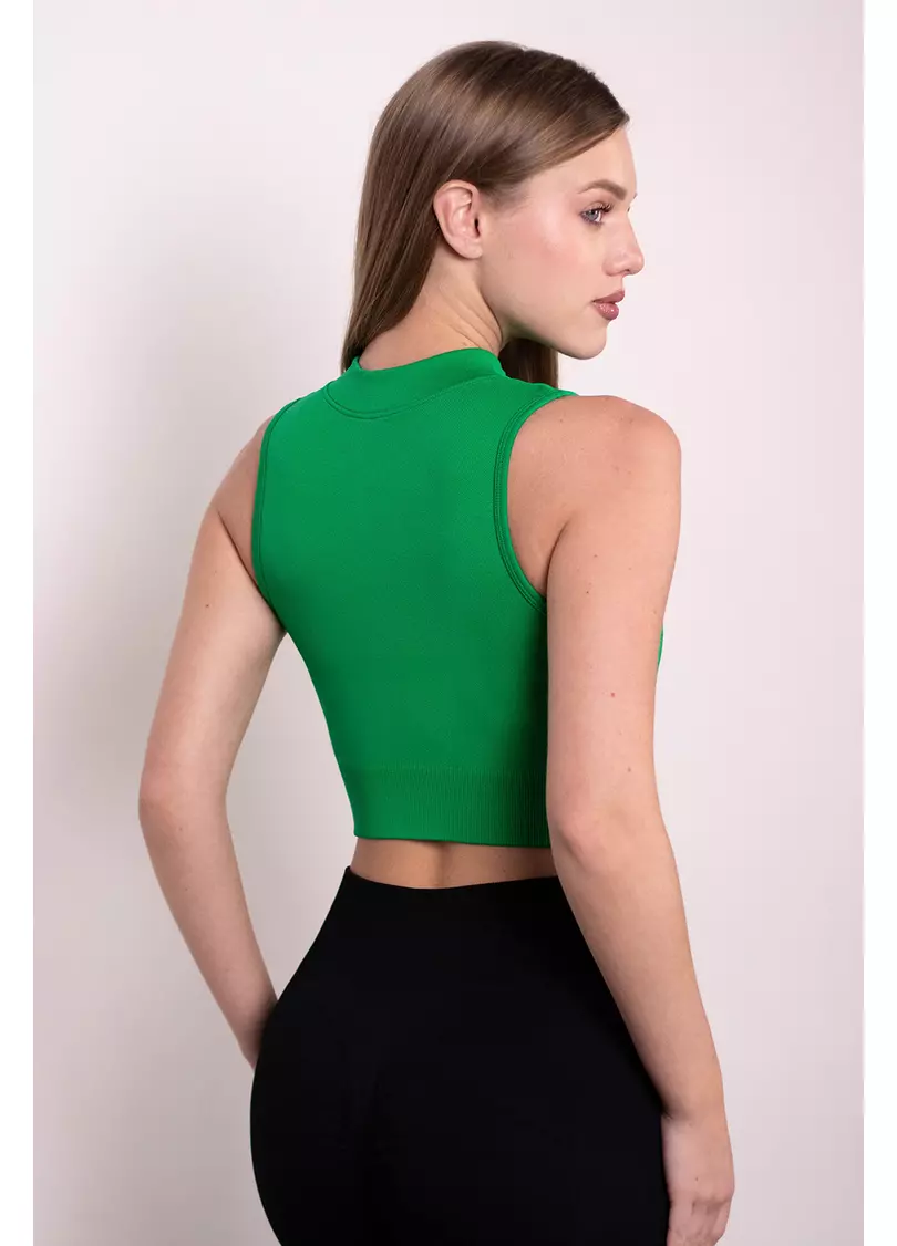 Кроп-топ на блискавці FLEX TOP Turbo Zip (зелений)