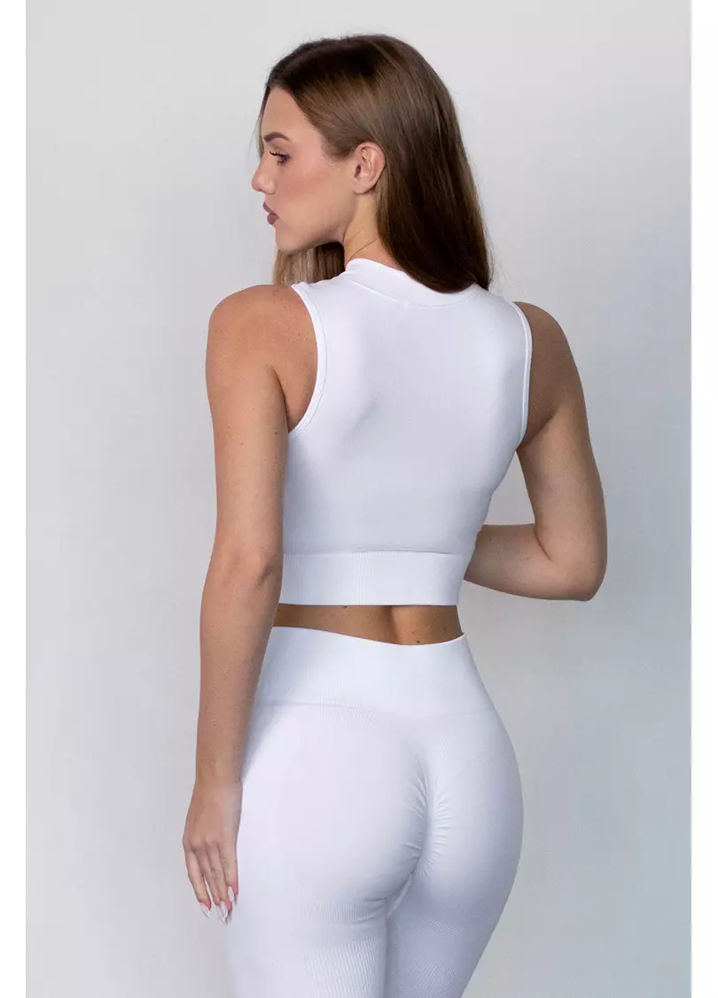 Кроп-топ на блискавці FLEX TOP Turbo Zip (білий)