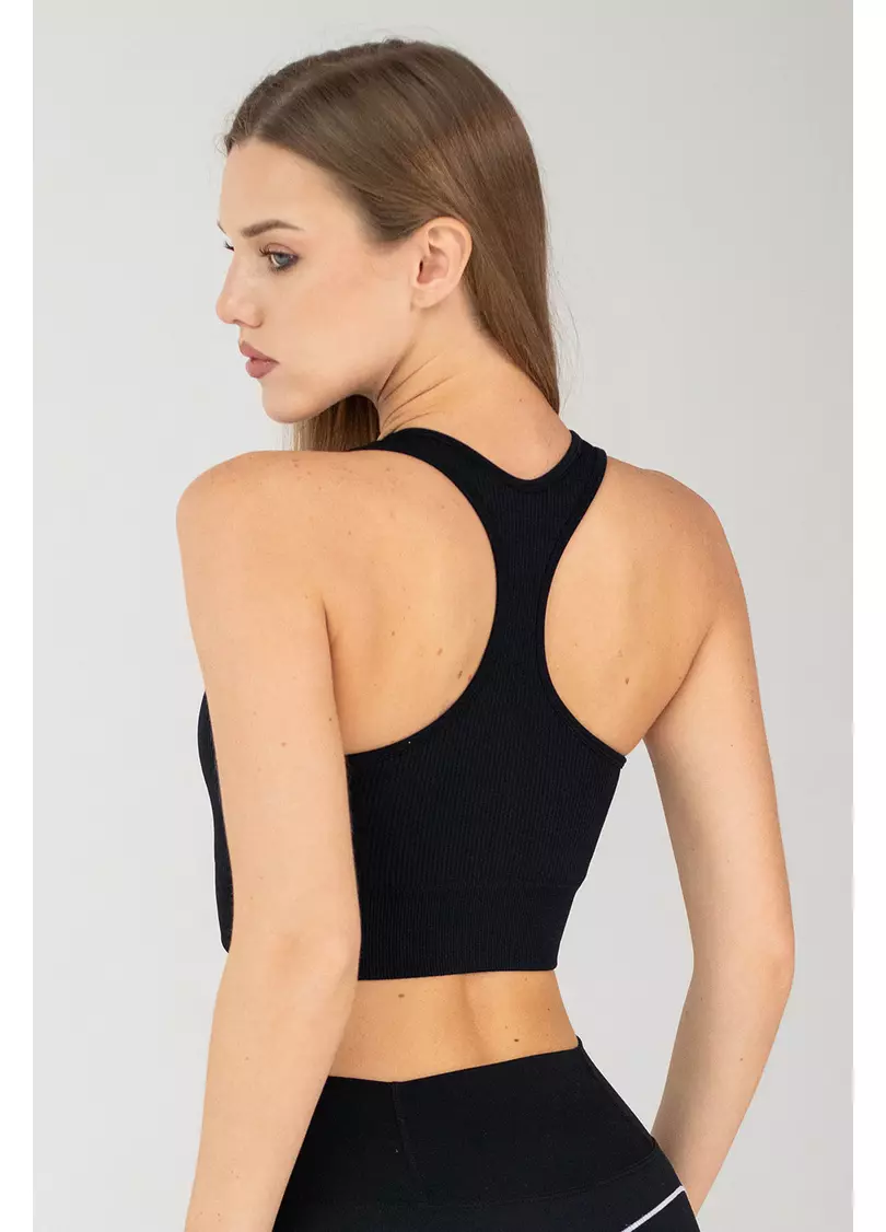 Спортивний топ на блискавці FLEX TOP Zip-Up Active (чорний)