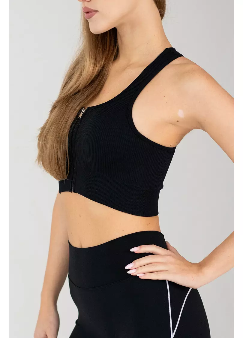 Спортивний топ на блискавці FLEX TOP Zip-Up Active (чорний)