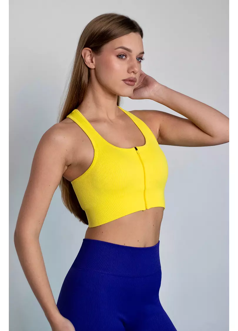 Спортивний топ на блискавці FLEX TOP Zip-Up Active (жовтий)