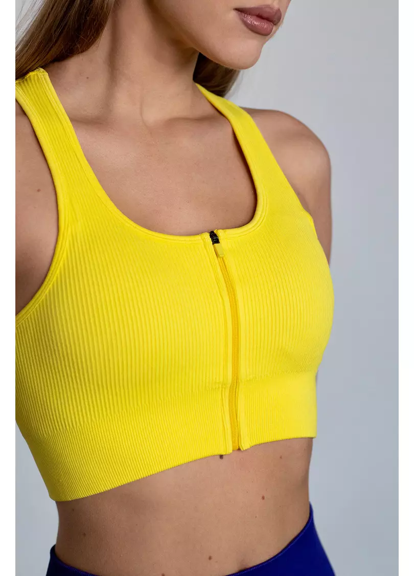 Спортивний топ на блискавці FLEX TOP Zip-Up Active (жовтий)