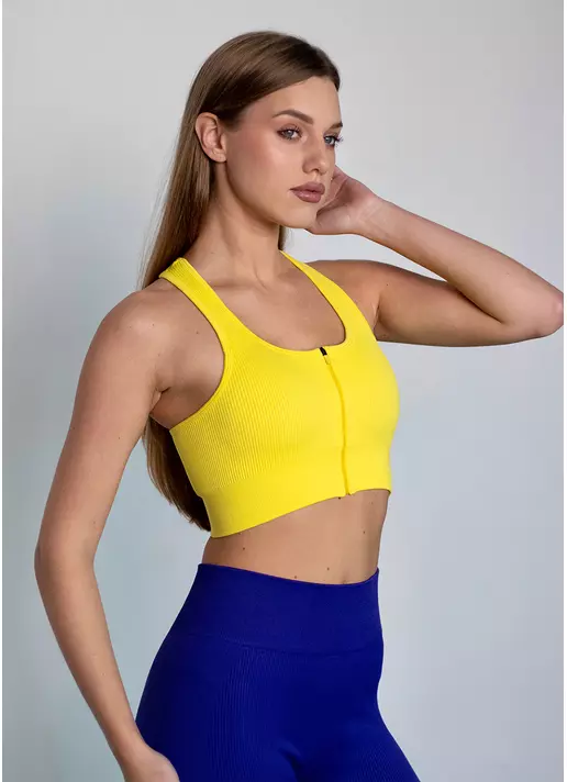 Спортивний топ на блискавці FLEX TOP Zip-Up Active gold lemon (жовтий)