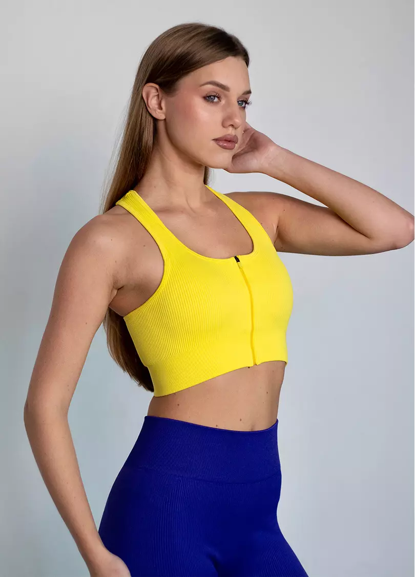 Спортивний топ на блискавці FLEX TOP Zip-Up Active gold lemon (жовтий)