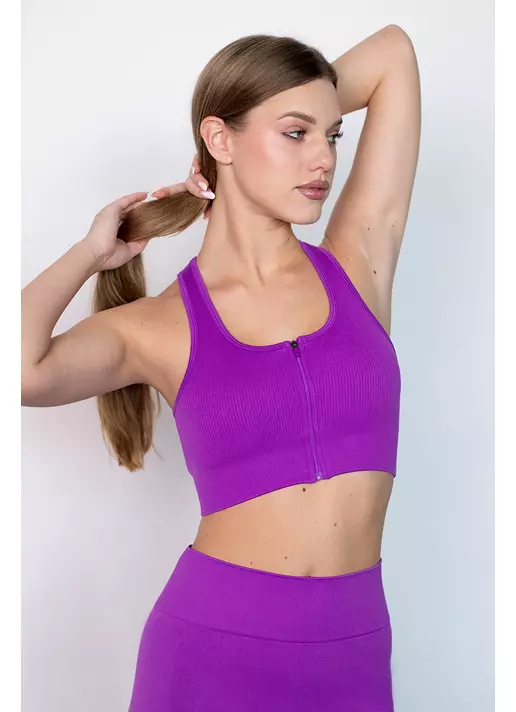 Спортивный топ на молнии FLEX TOP Zip-Up Active (фиолетовый)