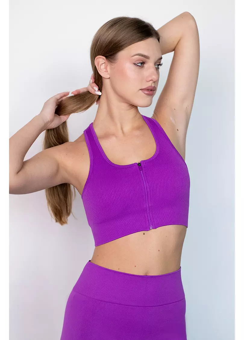 Спортивный топ на молнии FLEX TOP Zip-Up Active (фиолетовый)