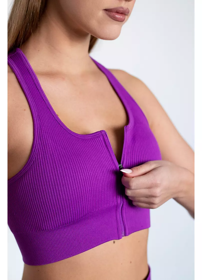 Спортивный топ на молнии FLEX TOP Zip-Up Active (фиолетовый)
