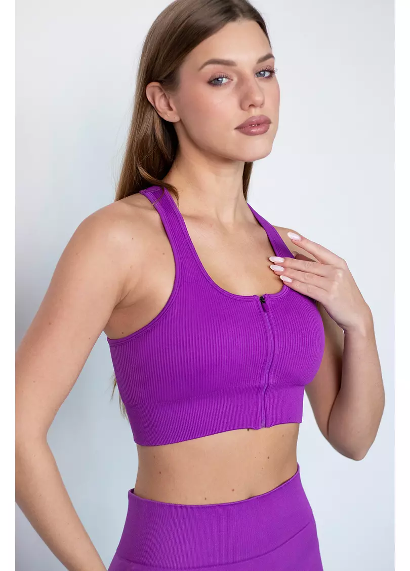 Спортивный топ на молнии FLEX TOP Zip-Up Active (фиолетовый)