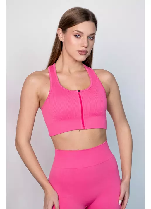 Спортивный топ на молнии FLEX TOP Zip-Up Active (розовый)