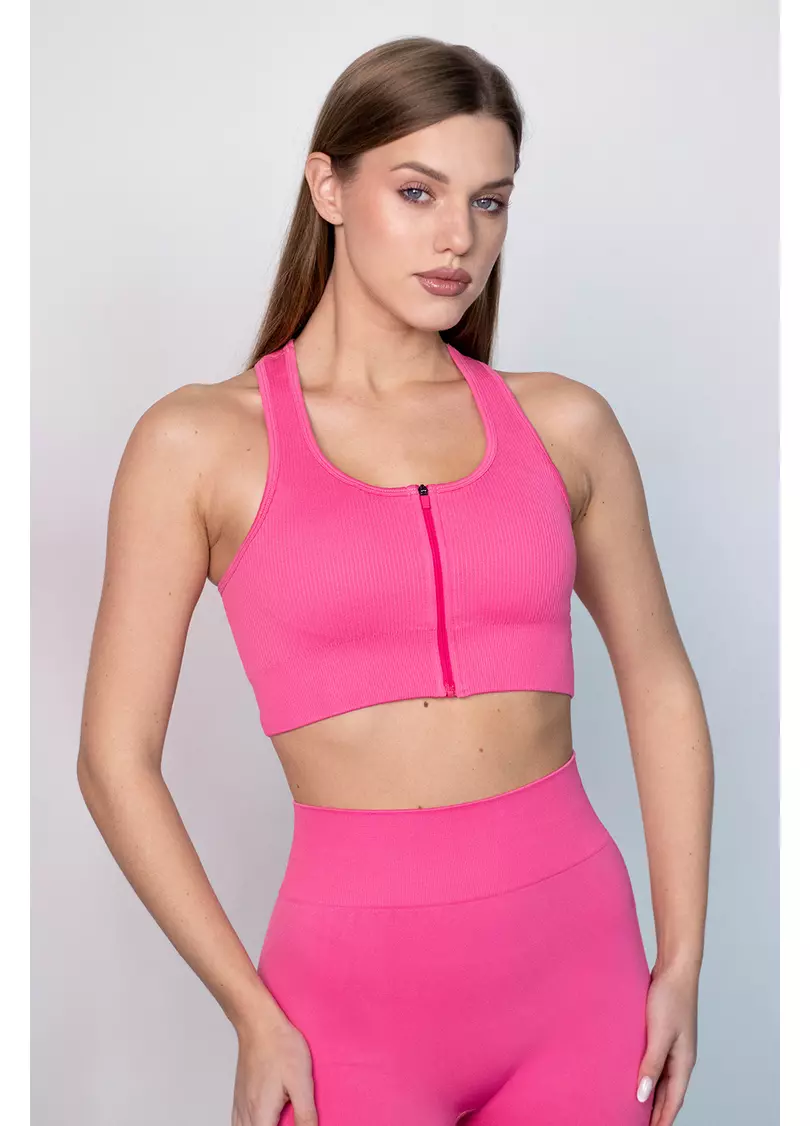 Спортивний топ на блискавці FLEX TOP Zip-Up Active (рожевий)