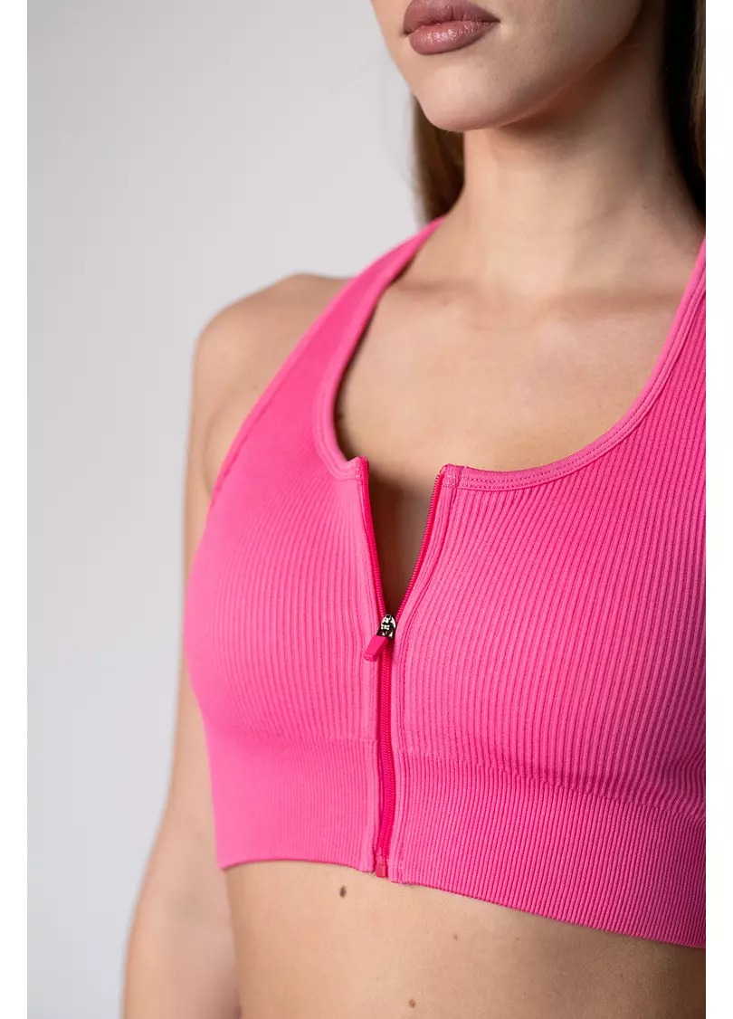 Спортивний топ на блискавці FLEX TOP Zip-Up Active (рожевий)