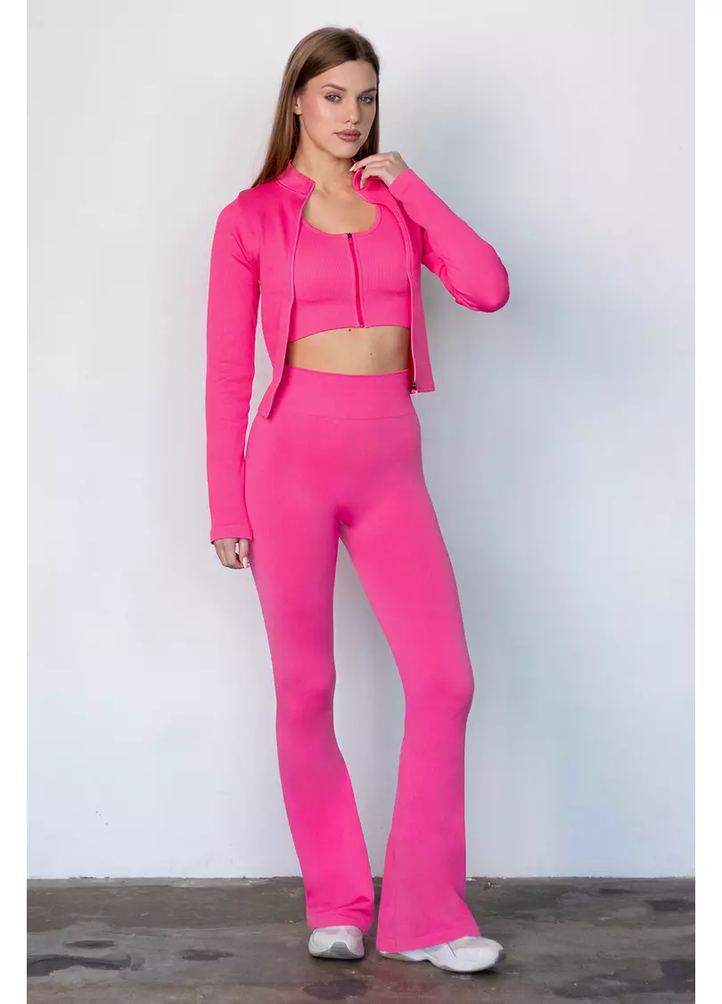 Кроп-лонг на молнии FLEX TOP Zip-Up Active (розовый)