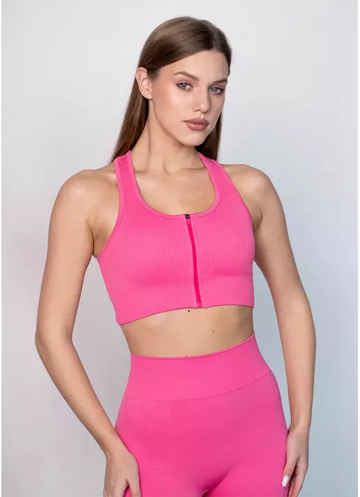 Спортивный топ на молнии FLEX TOP Zip-Up Active raspberry (розовый)