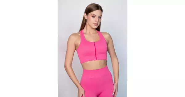 Спортивный топ на молнии FLEX TOP Zip-Up Active raspberry (розовый