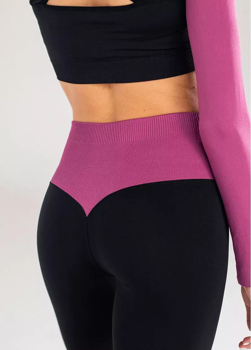 Легінси з пуш-ап FLEXING LEGGINGS GLAM (чорний/рожевий)
