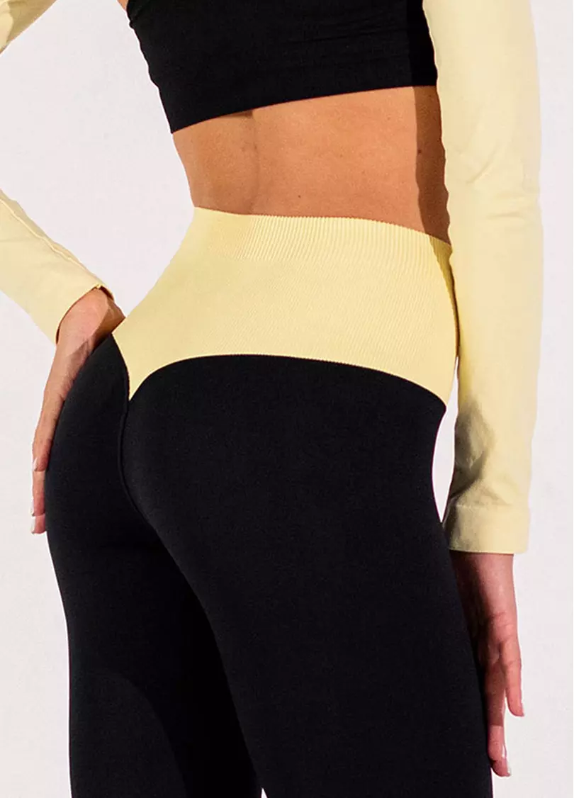 Легінси з пуш-ап FLEXING LEGGINGS GLAM (чорний/жовтий)