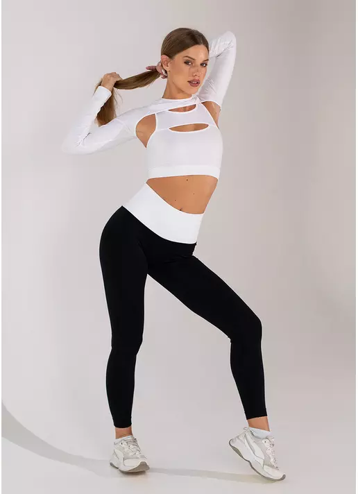 Легінси з пуш-ап FLEXING LEGGINGS GLAM (чорний/білий)