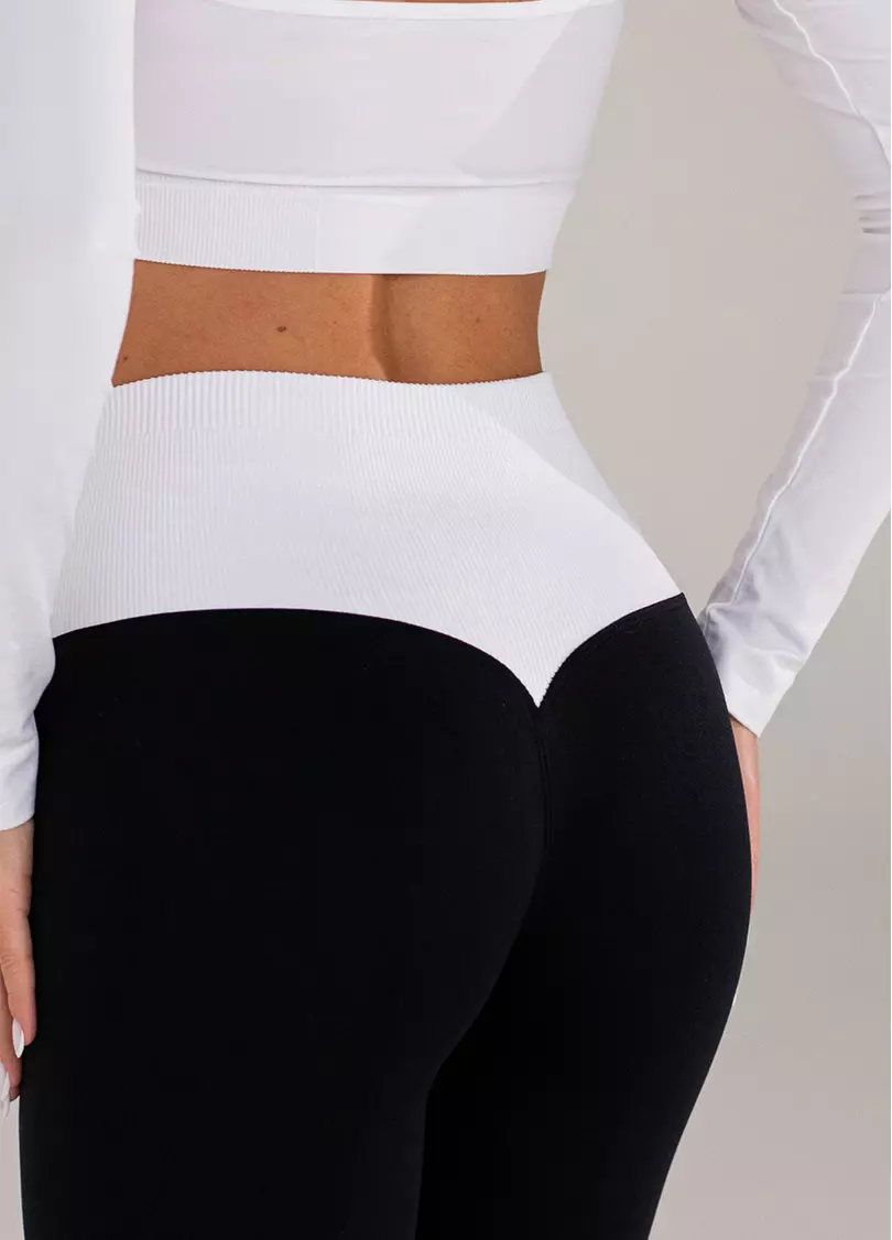 Легінси з пуш-ап FLEXING LEGGINGS GLAM (чорний/білий)