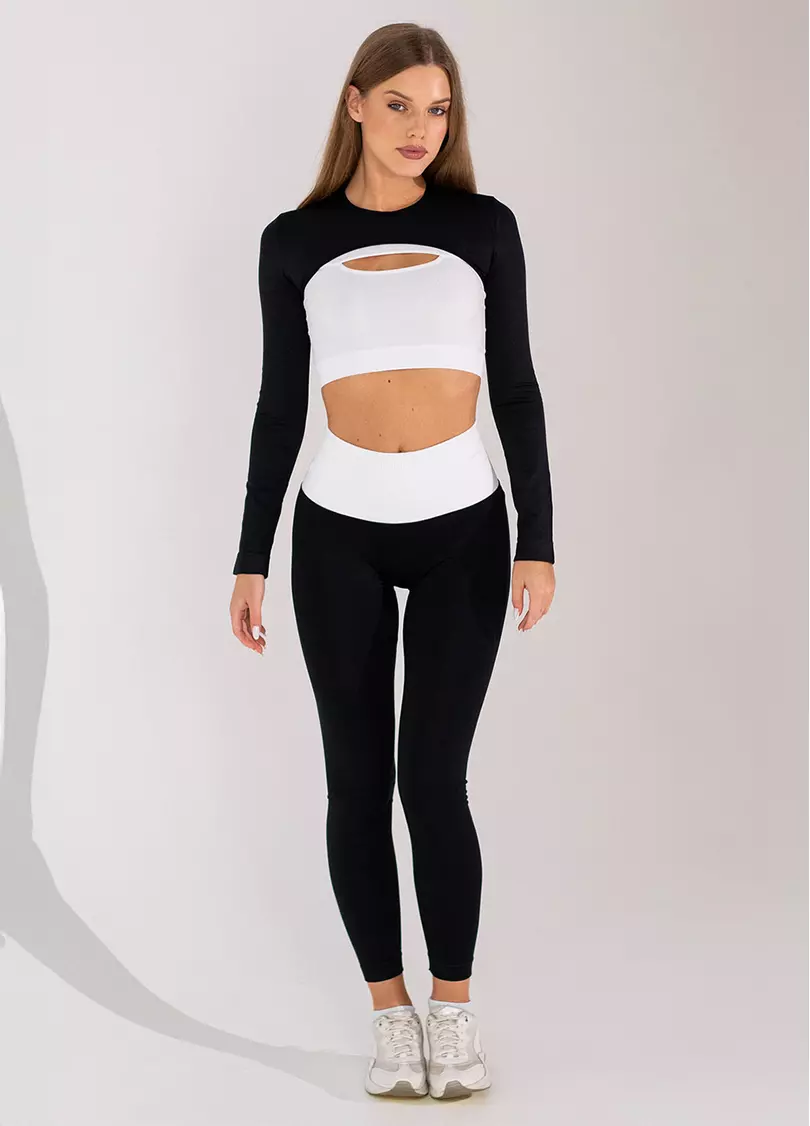 Легінси з пуш-ап FLEXING LEGGINGS GLAM (чорний/білий)